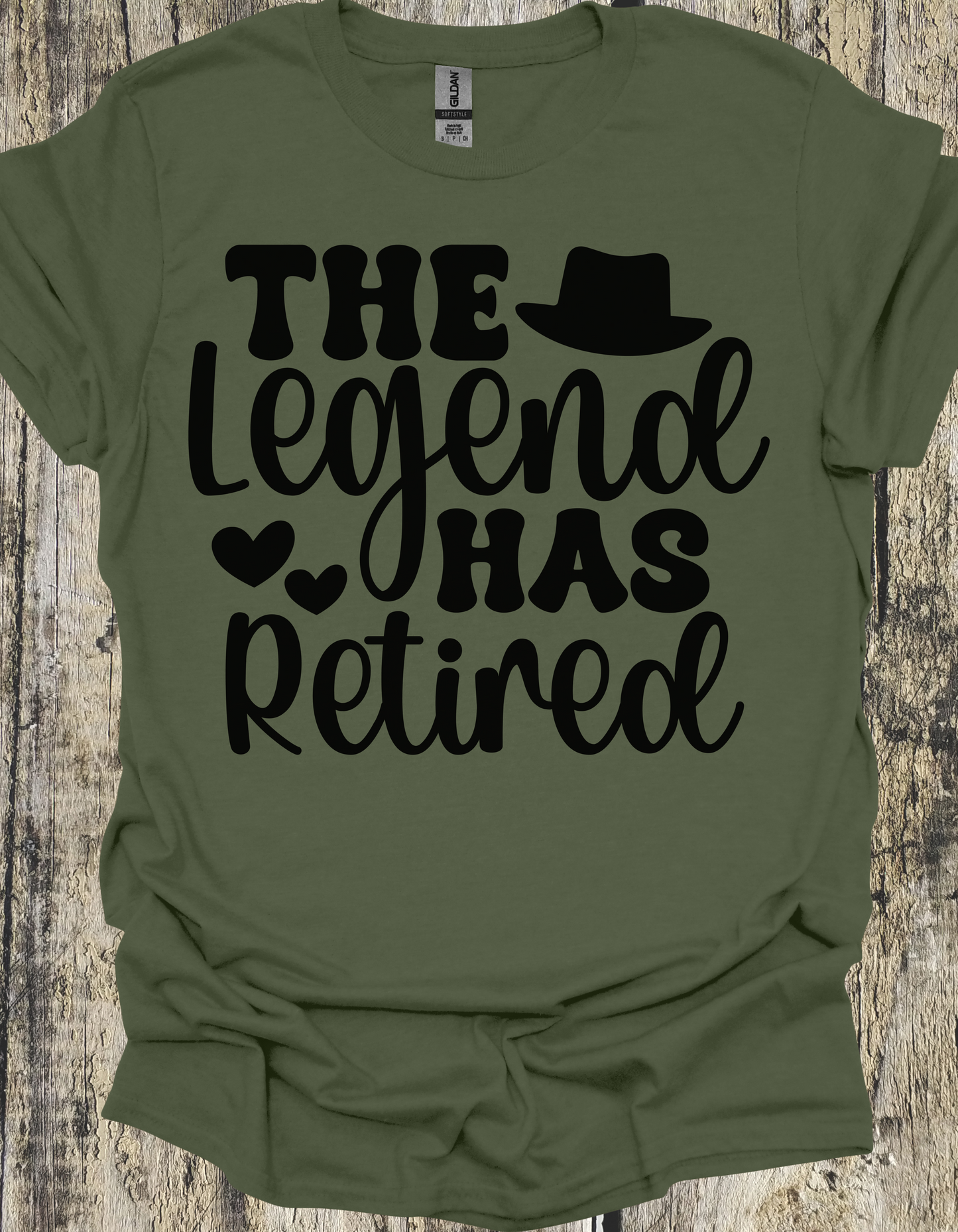Dark Olive Green Retirement Legend T-Shirt