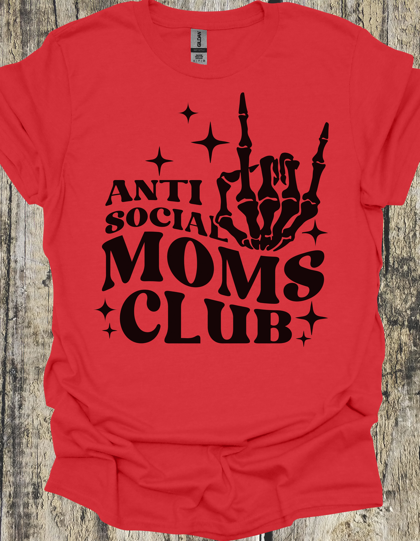 Firebrick Anti Social Moms Club T-Shirt