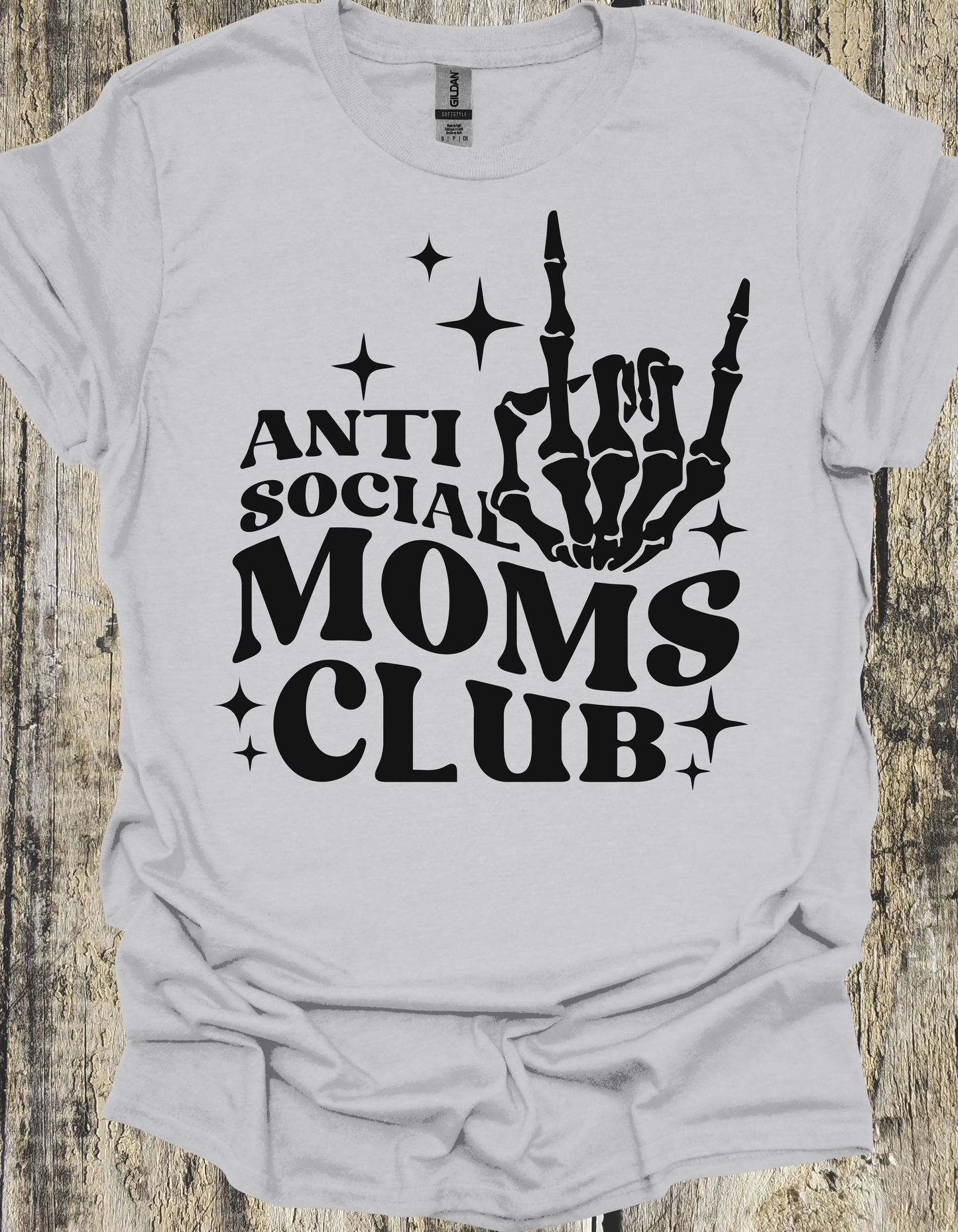 Gray Anti Social Moms Club T-Shirt